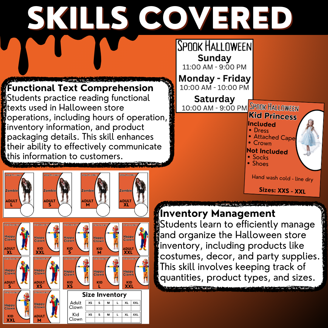 HALLOWEEN STORE - Vocational Skills - Workplace Readiness - Job Essentials