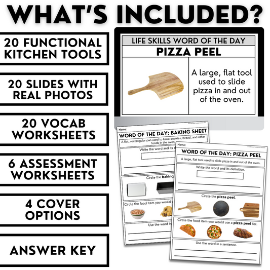 Kitchen Tools Unit 2 - Life Skills Word of the Day Level 2 - Functional Terms