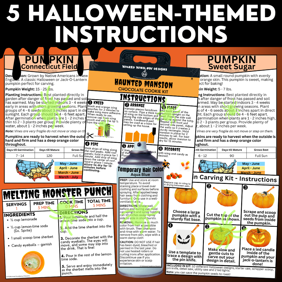 Halloween-Themed Instructions - Functional Reading - Life Skills