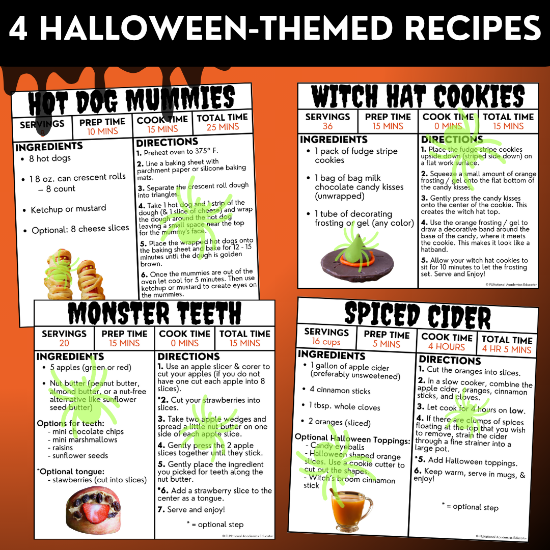 Halloween-Themed Recipes - Reading Recipes - Life Skills