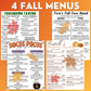 Fall Menu Math Unit 2 - Calculating Total Cost & Change Back - Life Skills