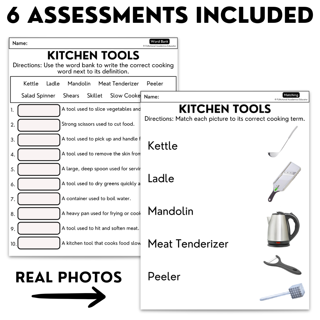 Kitchen Tools Unit 1 - Life Skills Word of the Day Level 2 - Functional Terms