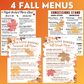 Fall Menus BUNDLE 1 - Reading Menus & Menu Math - Life Skills