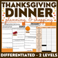 Thanksgiving Dinner Planning & Shopping - Life Skills - Math Skills