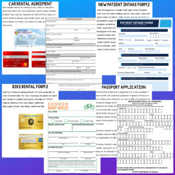 Functional Academics - Filling Out Forms BUNDLE - Life Skills