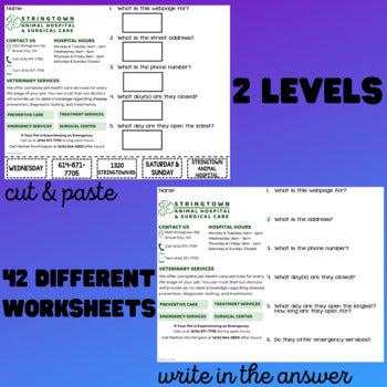 Functional Text - Website Comprehension Unit 3 - Reading - Life Skills