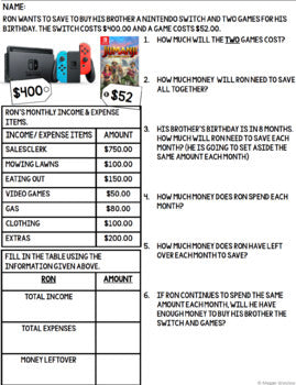 Budgeting Unit 1 - Life Skills - Special Education