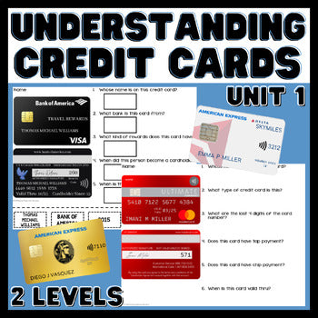 Understanding Credit Cards - Unit 1 - Life Skills - Special Education