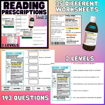 Reading Prescriptions BUNDLE - Functional Reading - Life Skills - Medication