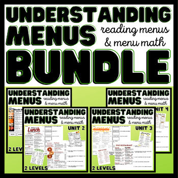 Understanding Menus BUNDLE - Reading Menus & Menu Math - Life Skills